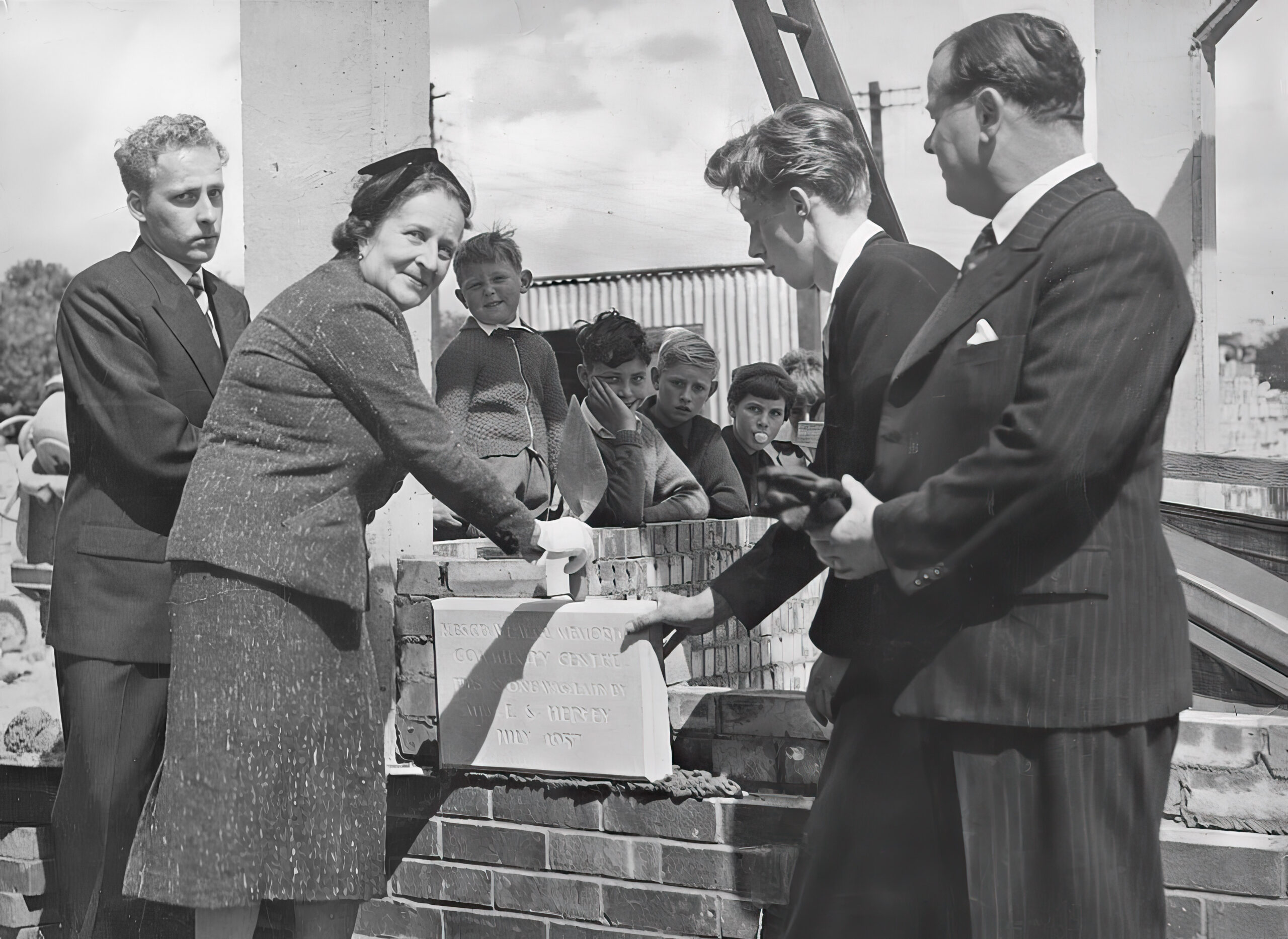Foundation Stone being laid at Kesgrave War Memorial Community Centre - July 1957