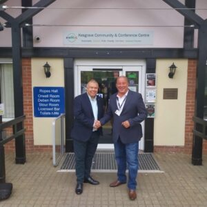 Pictured keynote speaker Professor Sir Jonathan Van-Tam MBE and KWMCC General Manager Stuart Lawson
