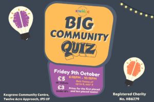Big Community Quiz at KWMCC on 9th October 2026